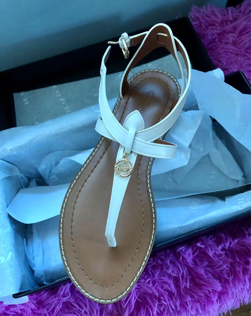 Coach Lydia Leather Sandal Women s Fashion Footwear Flats
