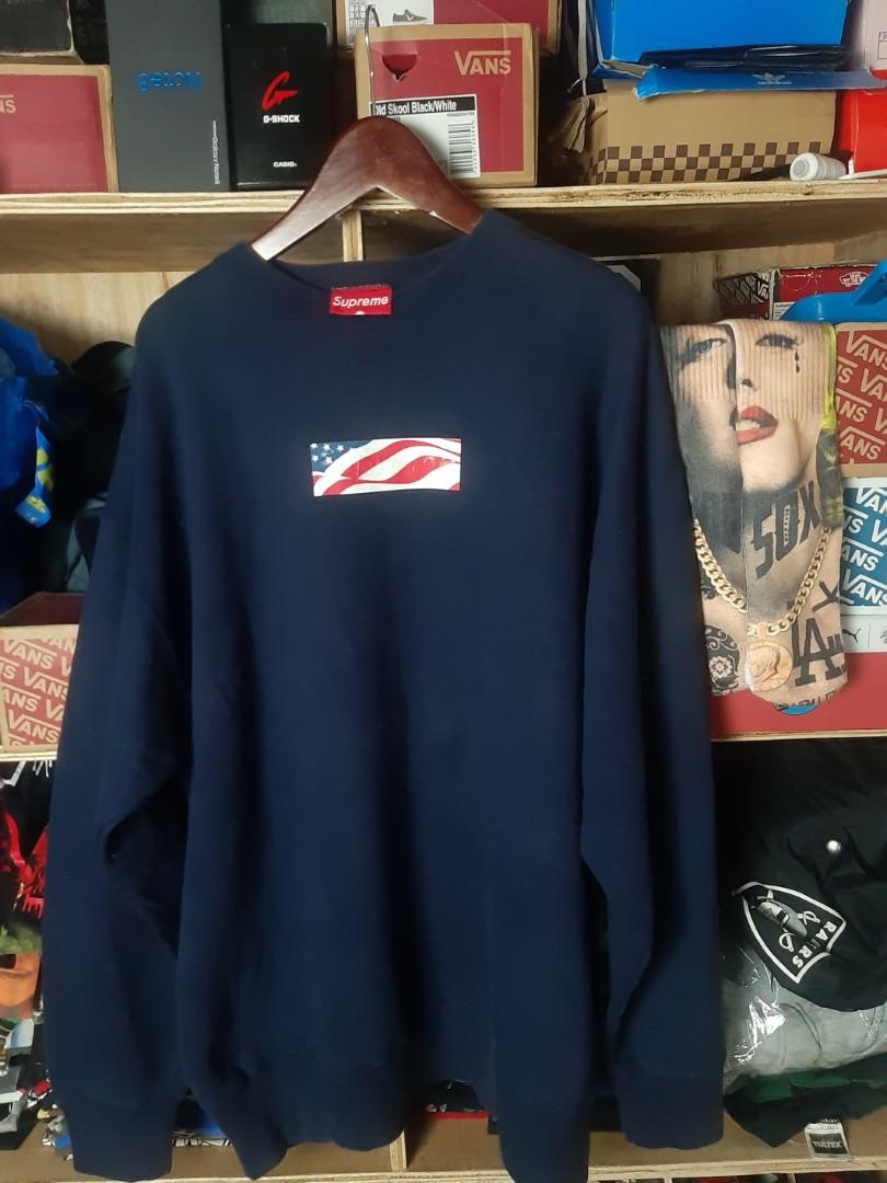 Supreme fashion American Flag Box Logo Hoodie