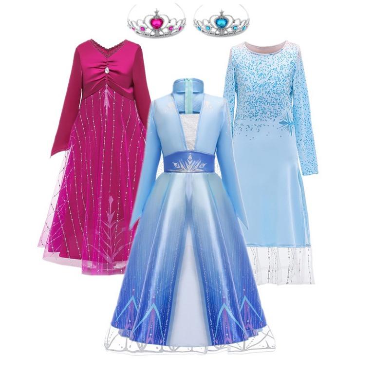 Free Shipping Frozen Elsa Dress Teenager Girls Clothing Anna Princess Set Christmas Gift Cosplay Costumes Birthday Babies Kids Babies Kids Fashion on Carousell