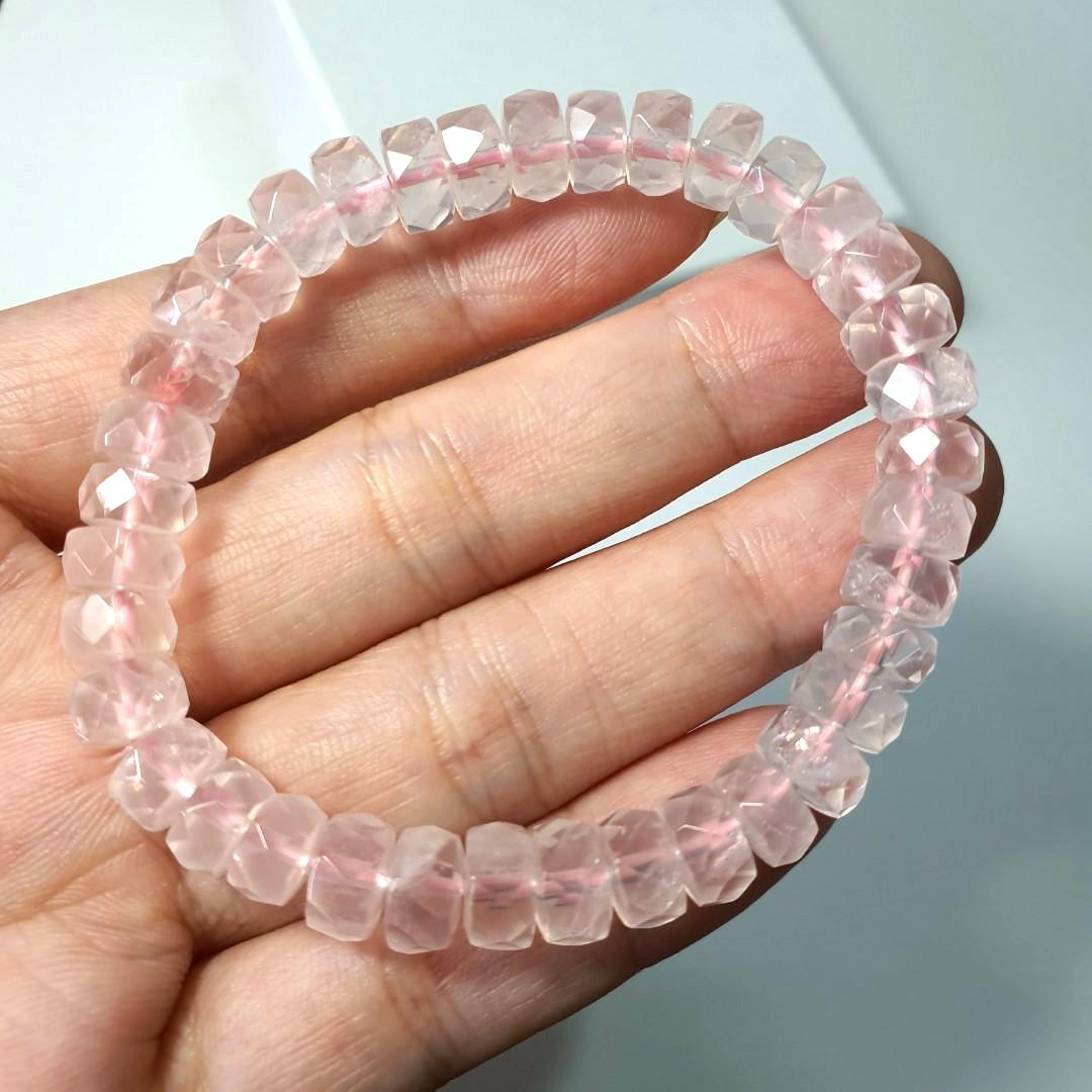 Raw rose quartz bracelet online