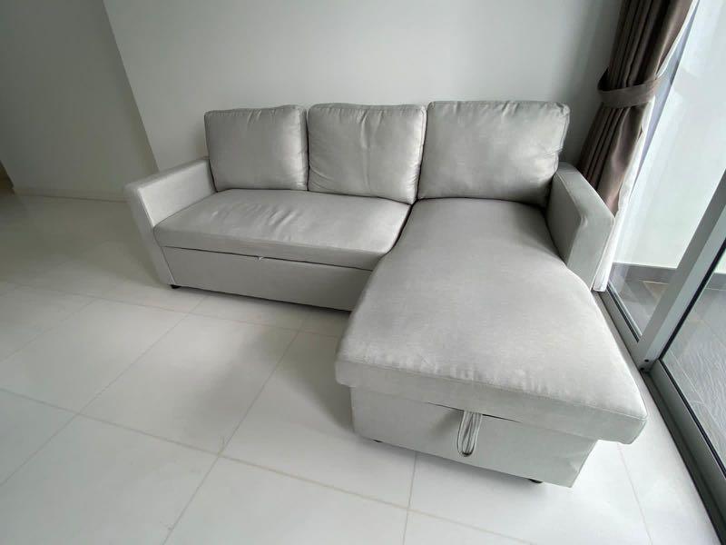 hipvan mia l shaped storage sofa bed furniture home living furniture sofas on carousell