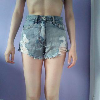 Hollister high-waisted distressed shorts, 00