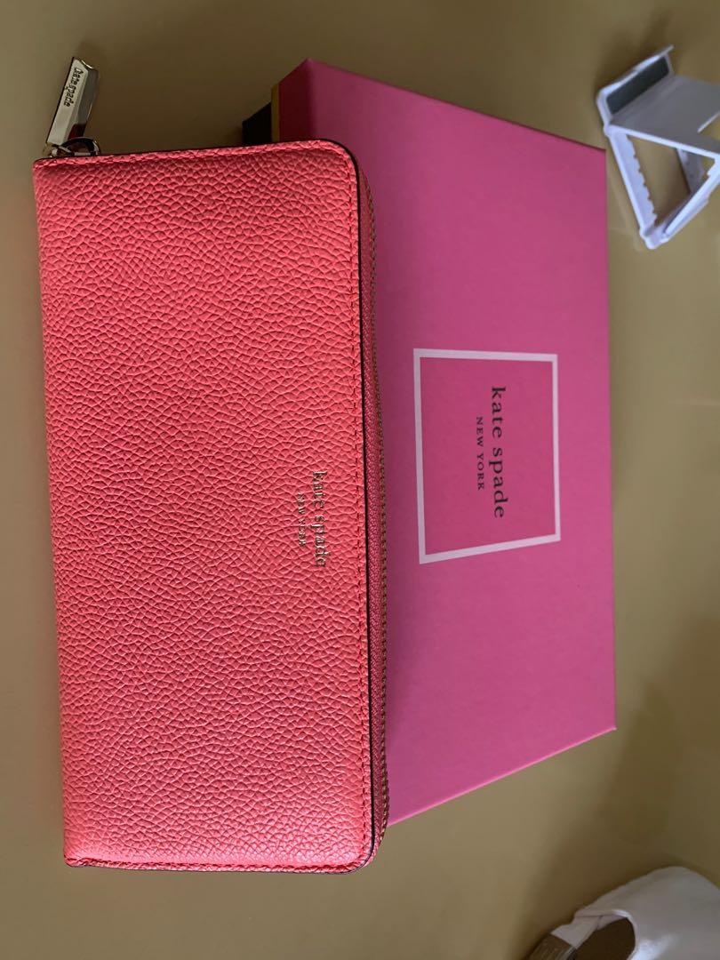 Kate Spade Mae Kate Spade Margaux Slim Continental Wallet Lychee Coral