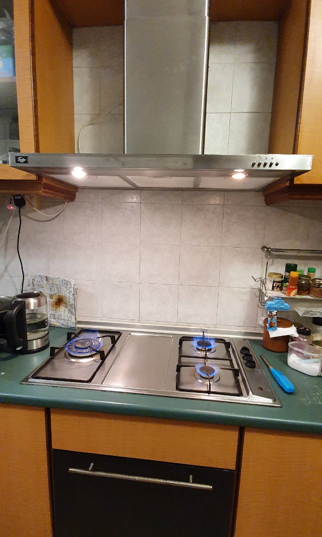 range hood over gas stove