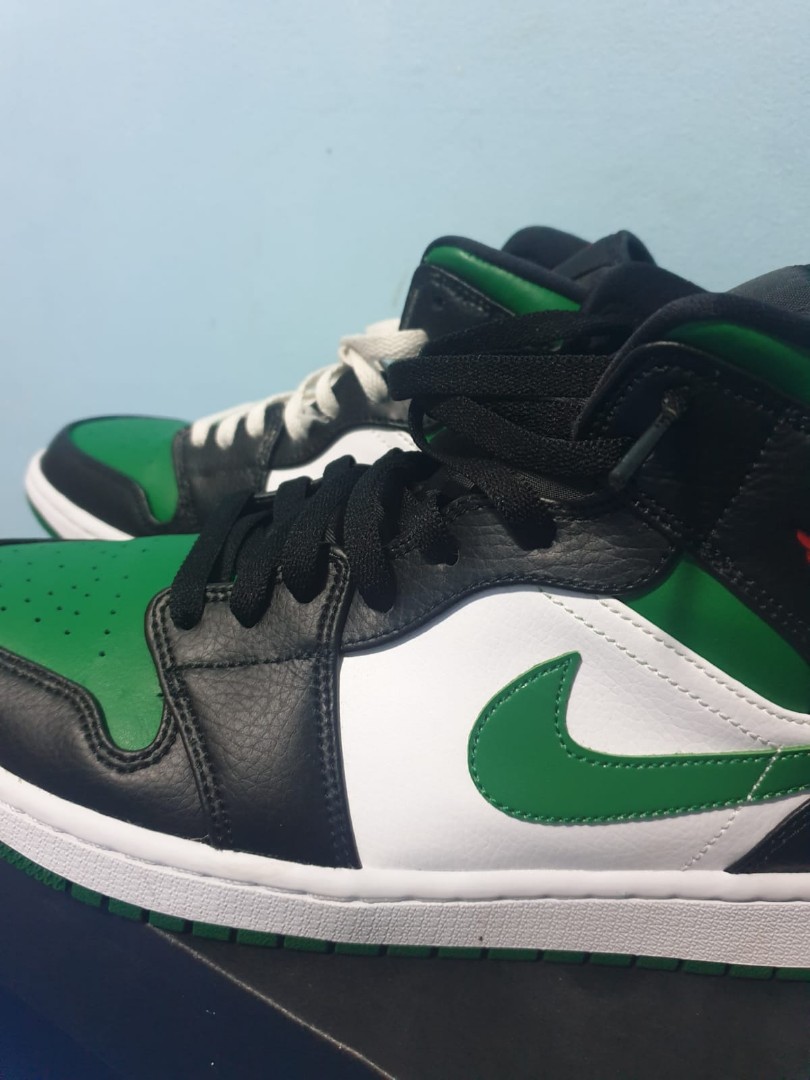 Nike Air Jordan 1 Mid Green Toe, Men's Fashion, Footwear, Sneakers on ...