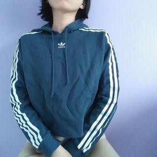 NWOT Adidas Cropped Inky Blue Cotton Hoodie, XS