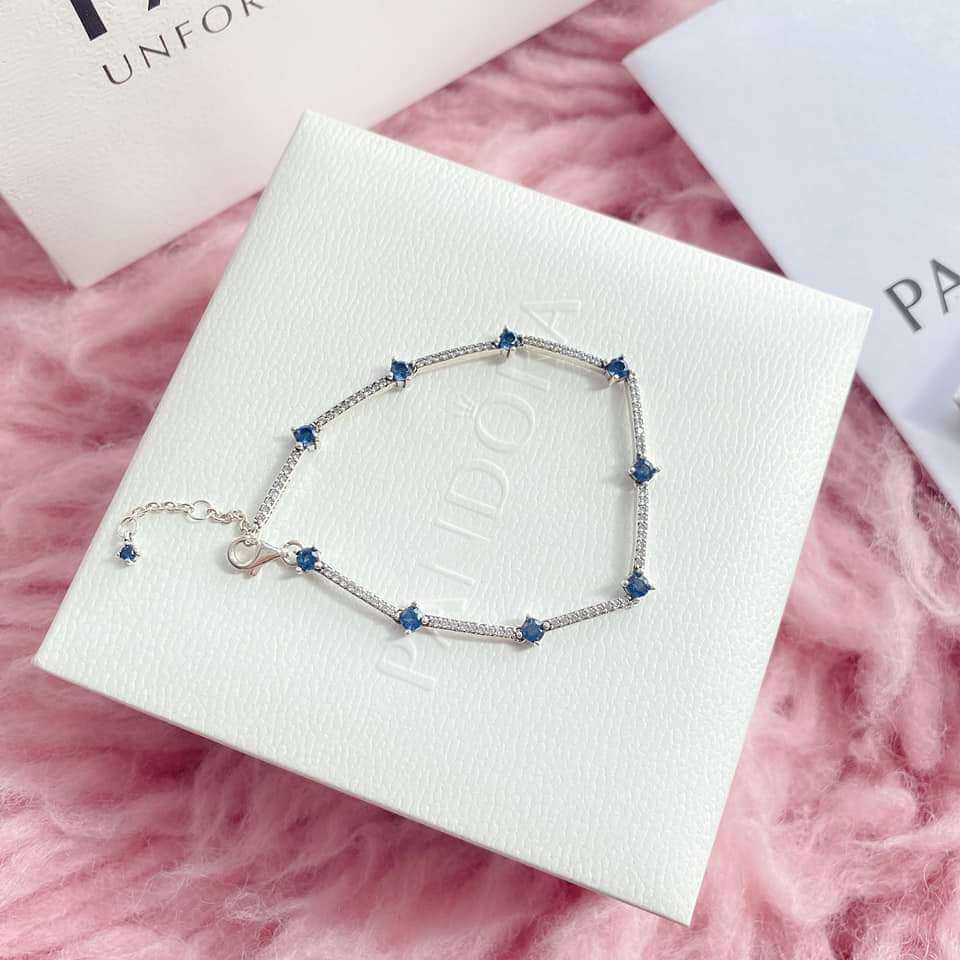 Pandora sparkling pav bar blue bracelet Women s Fashion Jewelry