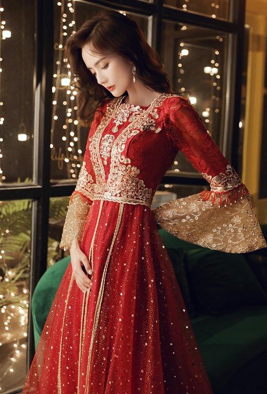 Red gold dresses sale