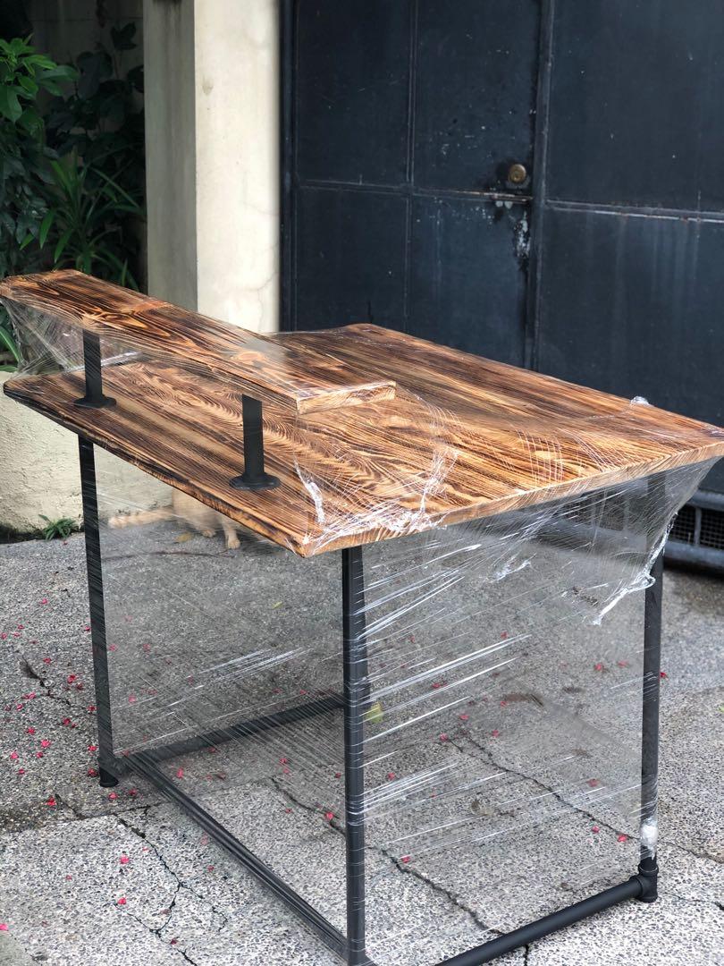 Rustic x industrial table (Category: Tables & Sets) located in General Mariano Alvarez. Submitted by mancavesuppliesph (Listing ID 1025040037, Image 2). Description: Made to order 😃 Upcycled wood (palochina) with steel pipe legs..
