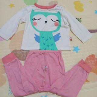 Set Baju Tidur Velvet 3-6 bln