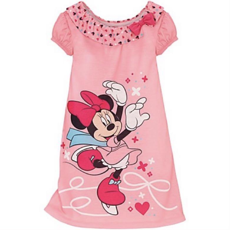 Size 4T Disney Skating Minnie Mouse Kid Girl Night Dress Nightwear Sleepwear Pyjamas Pajamas children kidswear