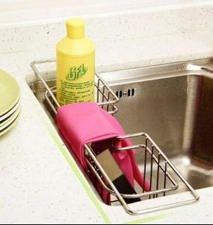 304 Stainless Steel Kitchen Sink Rack Shelving Sponge Drainer Basin Holder