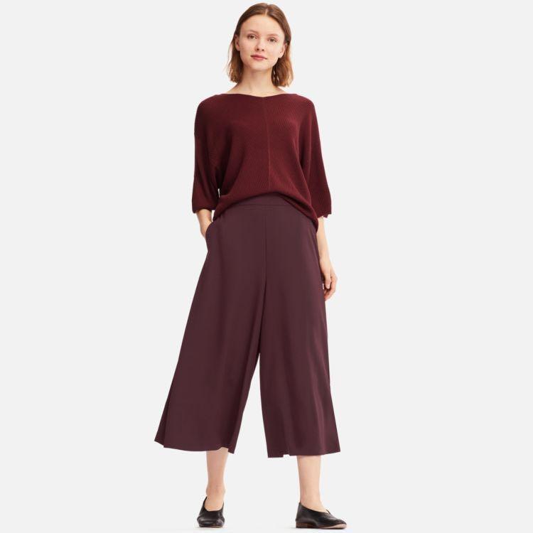 UNIQLO drape wide leg cropped pants