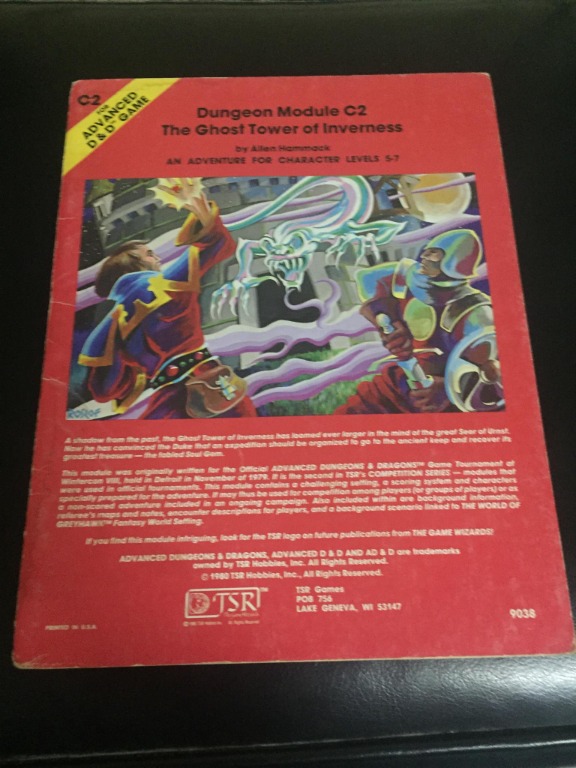 VINTAGE DUNGEON MODULE C2 THE GHOST TOWER OF INVERNESS, Hobbies & Toys ...