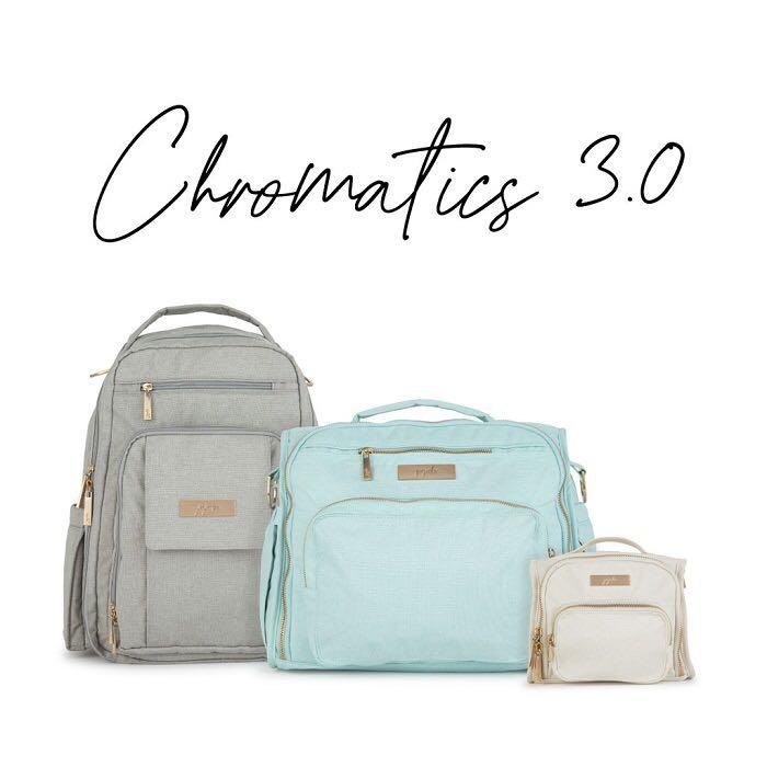 Ju Ju Be Chromatics 3.0 BFF Baby Diaper Bag Backpack w/ Changing Pad Pebble NEW