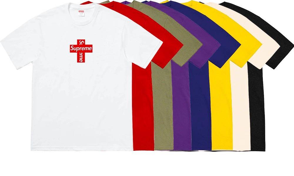 現貨黑色Supreme cross box logo tee bogo fw20 20fw, 男裝, 上身及