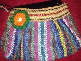 🏳️‍🌈 Hippy Rainbow Tweed Wool Clutch  Boho Hippie 