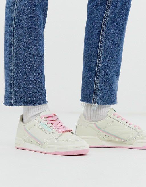 Adidas continental 80 off white pink mint online