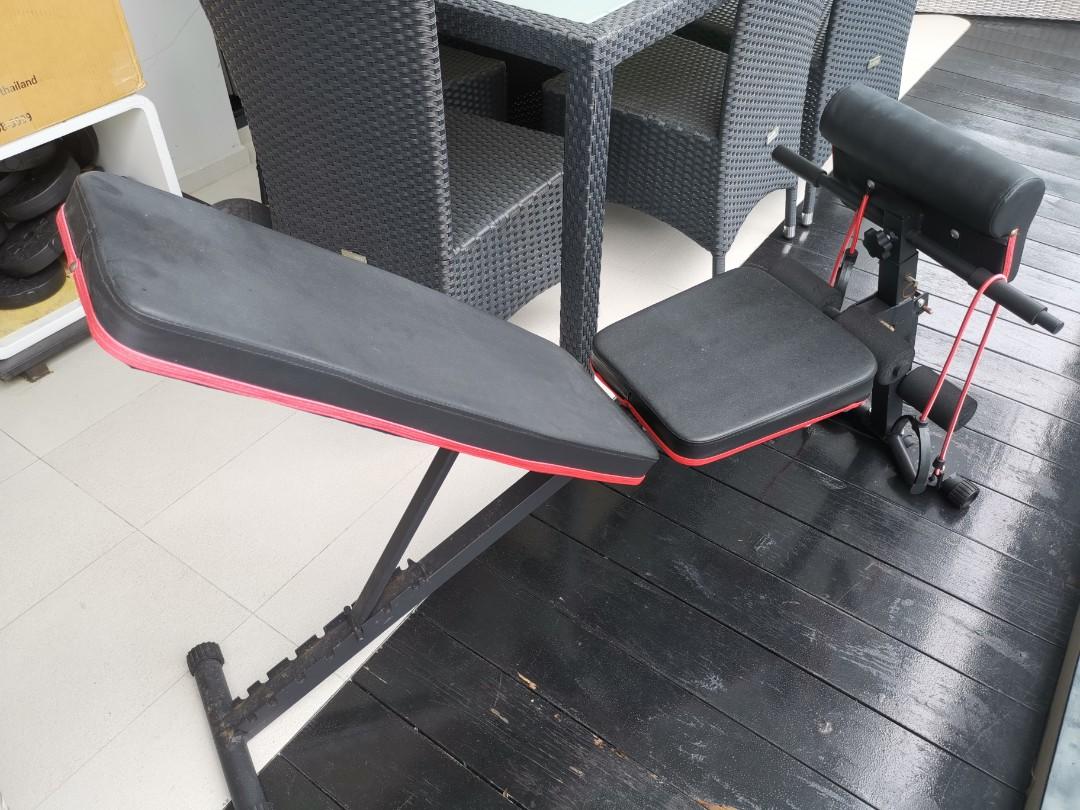 Adjustable folding weight bench and weights, Sports Equipment, Exercise & Fitness, Weights