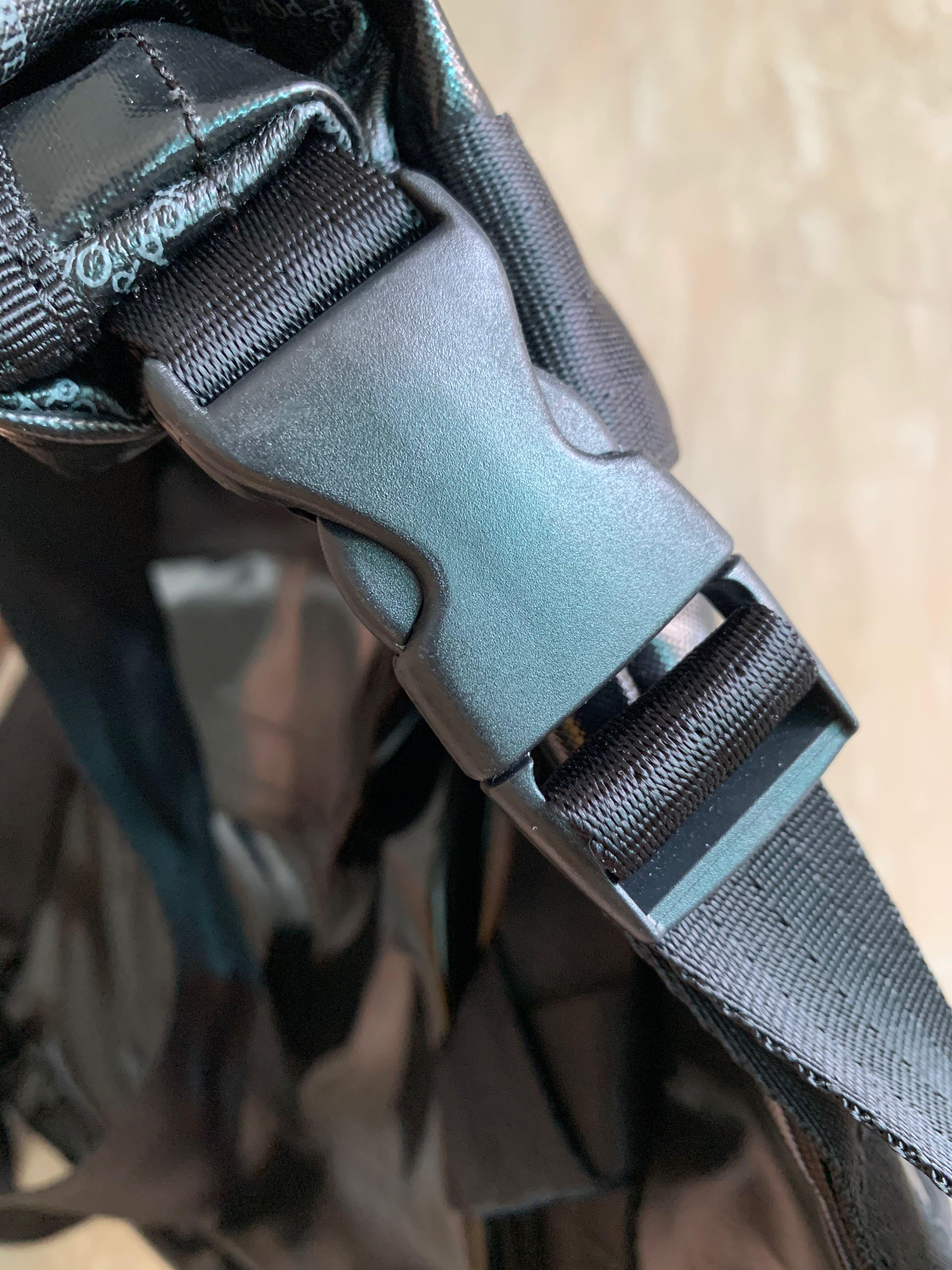 Porter roll top Sling Bag in black with unique print, Men's Fashion