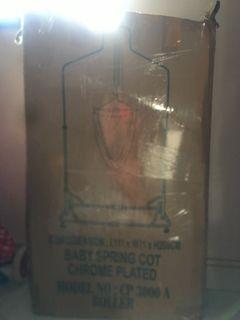 Baby spring cot chrome plated