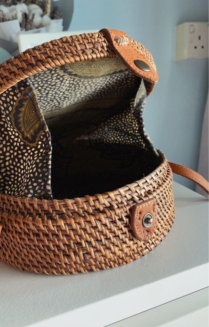 Bali rattan woven bag, Women's Fashion, Bags & Wallets, Sling Bags on