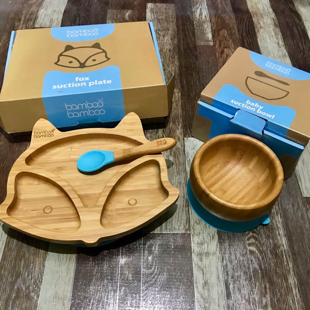 Bamboo Bamboo Suction Plate Babies Kids Nursing Feeding Weaning Toddler Feeding On Carousell