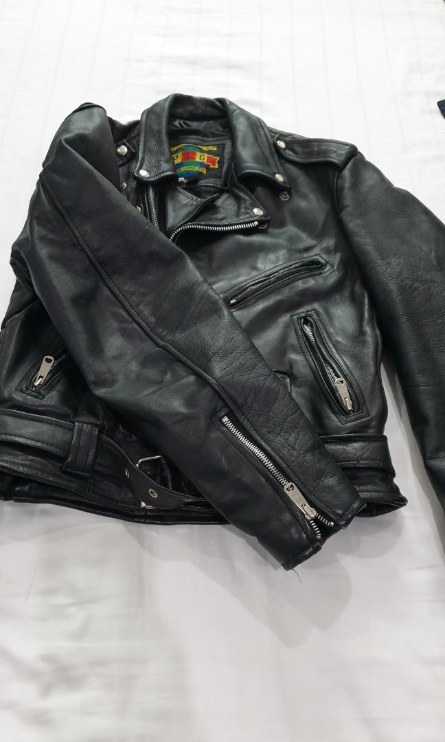 Putnam leather gold motorcycle jacket discount