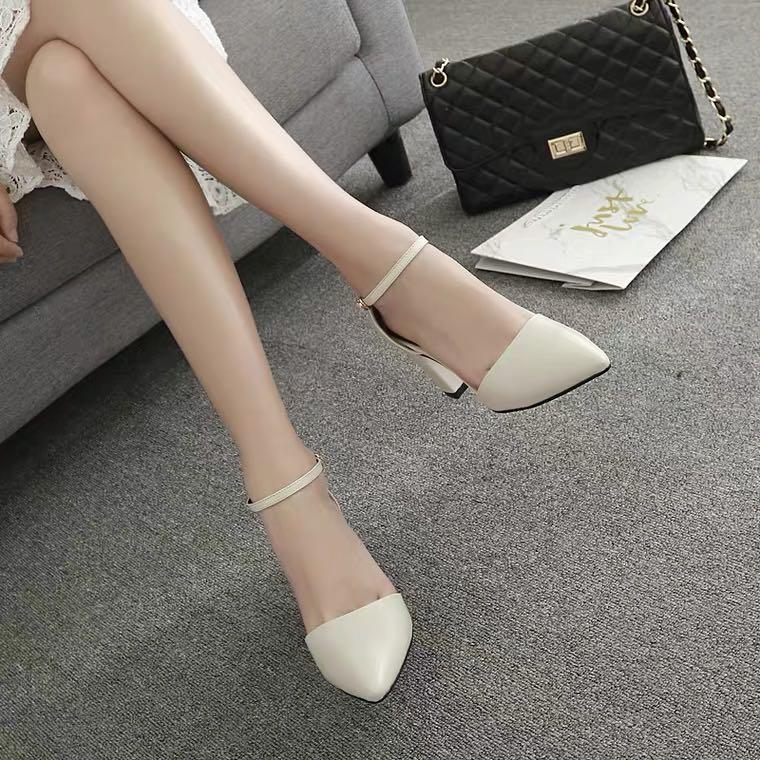 Cream ankle strap shoes store