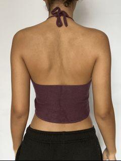 Brandy Melville Burgundy Cropped Halter