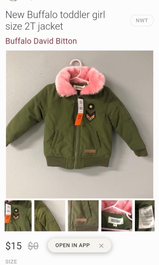 Buffalo David Bitton Army green winter jacket Babies Kids Babies Kids Fashion on Carousell