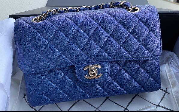 Chanel 19s iridescent blue best sale