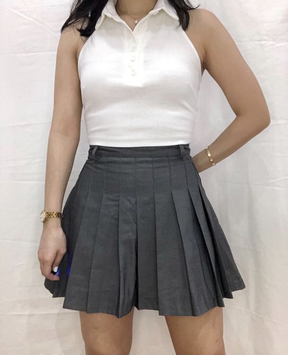 Gray tennis skirt hotsell