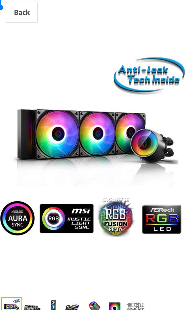 DEEPCOOL Castle 360 RGB V2 ARGB Allinone Liquid CPU Cooler with Anti
