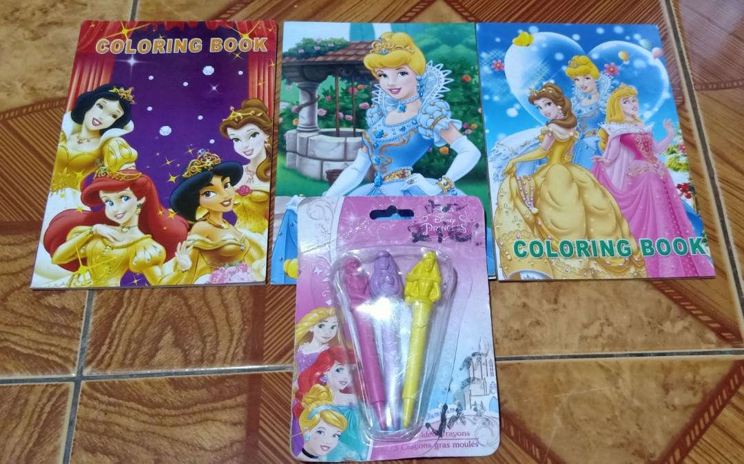 Disney princess coloring book (Category: Children's Books) located in Cavite. Submitted by ms.lavander (Listing ID 1057321239, Image 1). Description: 💜kakatago di na nagamit😅 💜 coloring books and crayons are all new😊 💜sakto pang regalo sa tight ang budget.