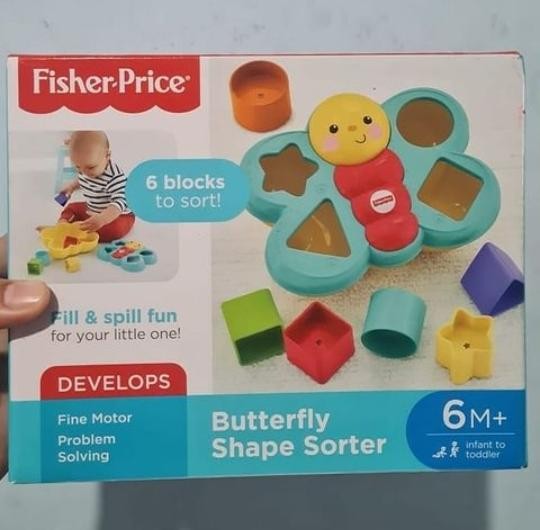 Fisher price butterfly shape sorter, Toys & Collectibles, Mainan di