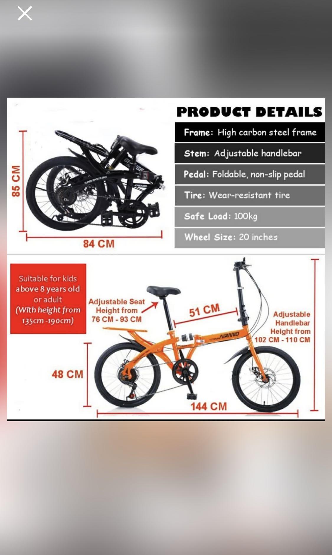 Airmid folding on sale bike