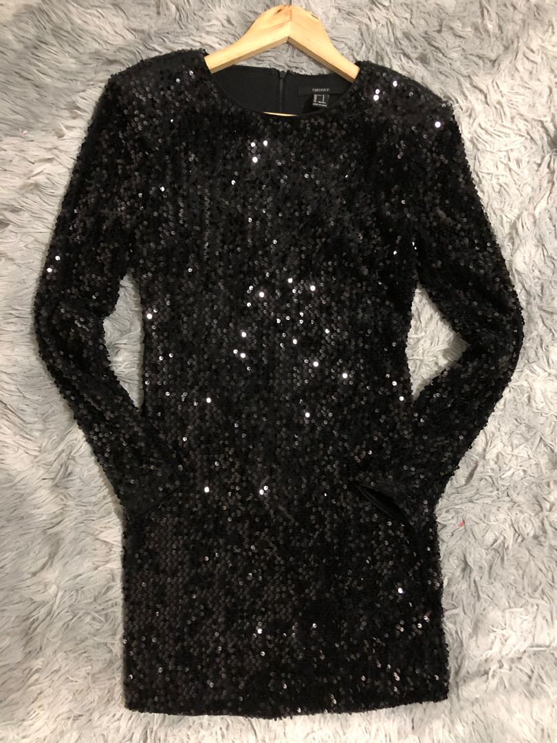 Forever 21 black sparkly dress clearance