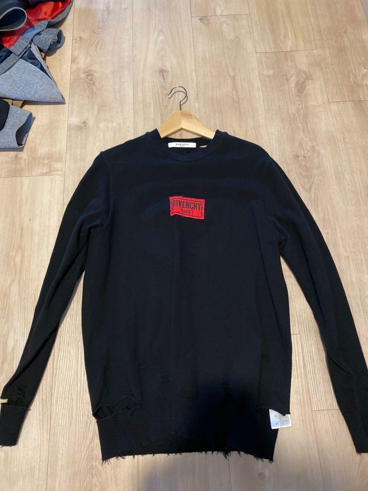 Givenchy distressed sweater Men s Fashion Tops Sets Tshirts