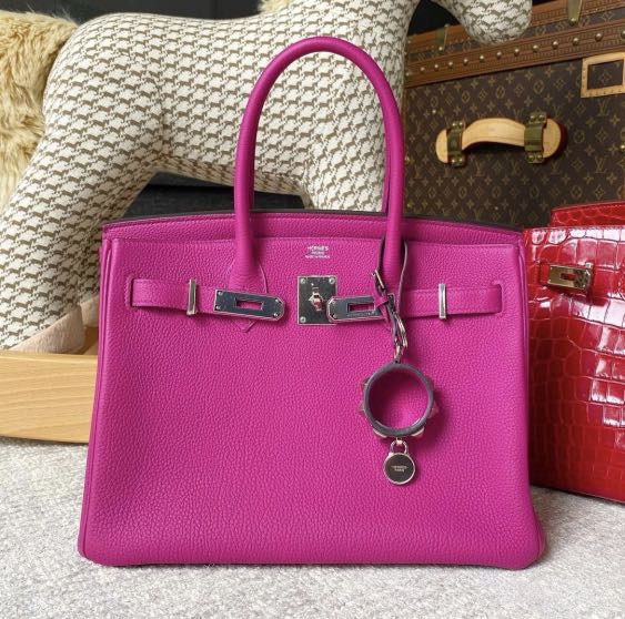 Sold at Auction: Hermes 30cm Rose Pourpre Leather Birkin Bag PHW
