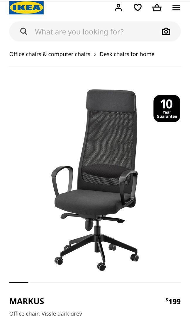 IKEA MARKUS office chair Furniture Home Living Furniture Chairs on Carousell