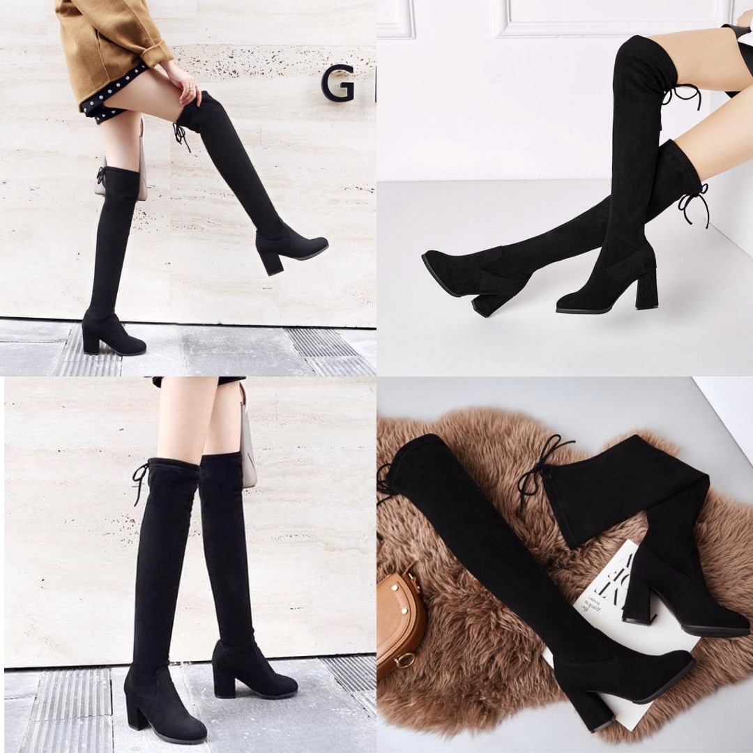 Korean thigh high best sale boots