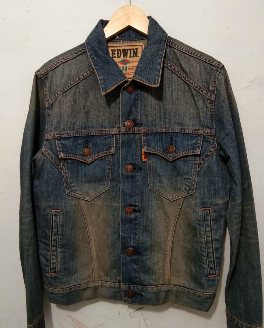 Jaket Jeans EDWIN XU Fesyen Pria Pakaian Baju Luaran di Carousell