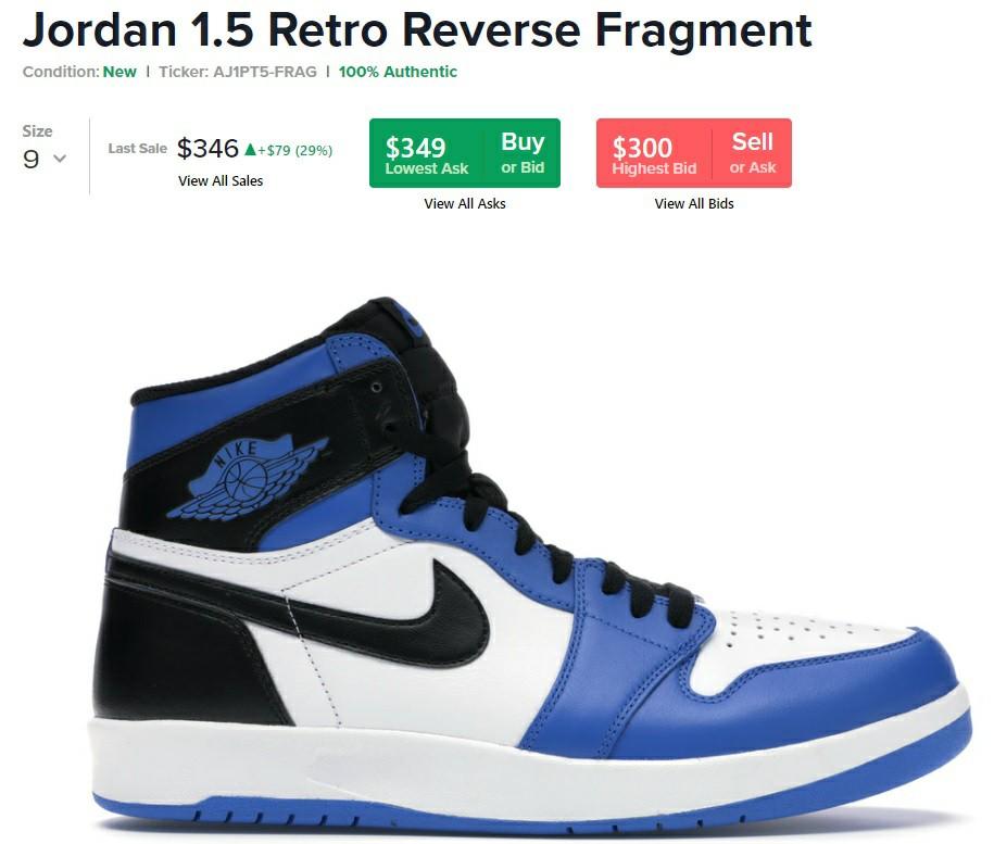Jordan 1.5 discount retro reverse fragment