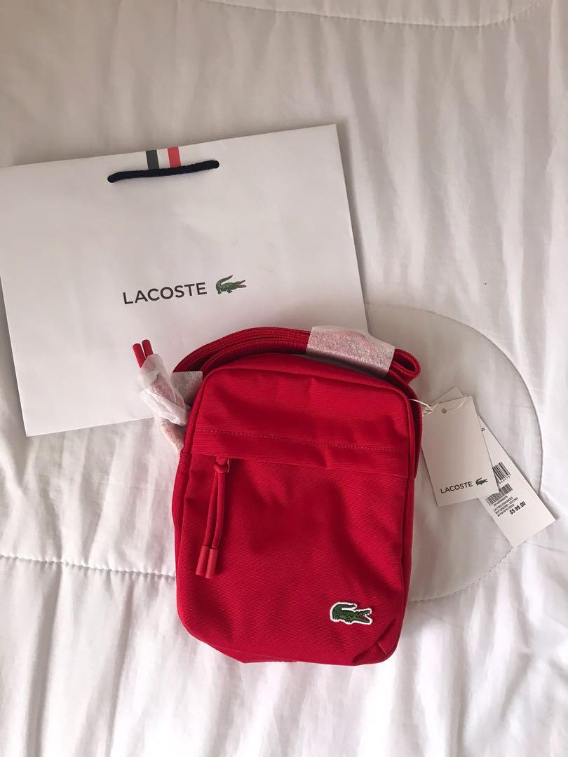 Lacoste red sling bag new arrivals