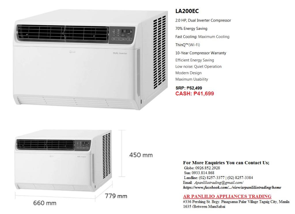 LG DUAL INVERTER WINDOW TYPE, TV & Home Appliances, Air Conditioning ...