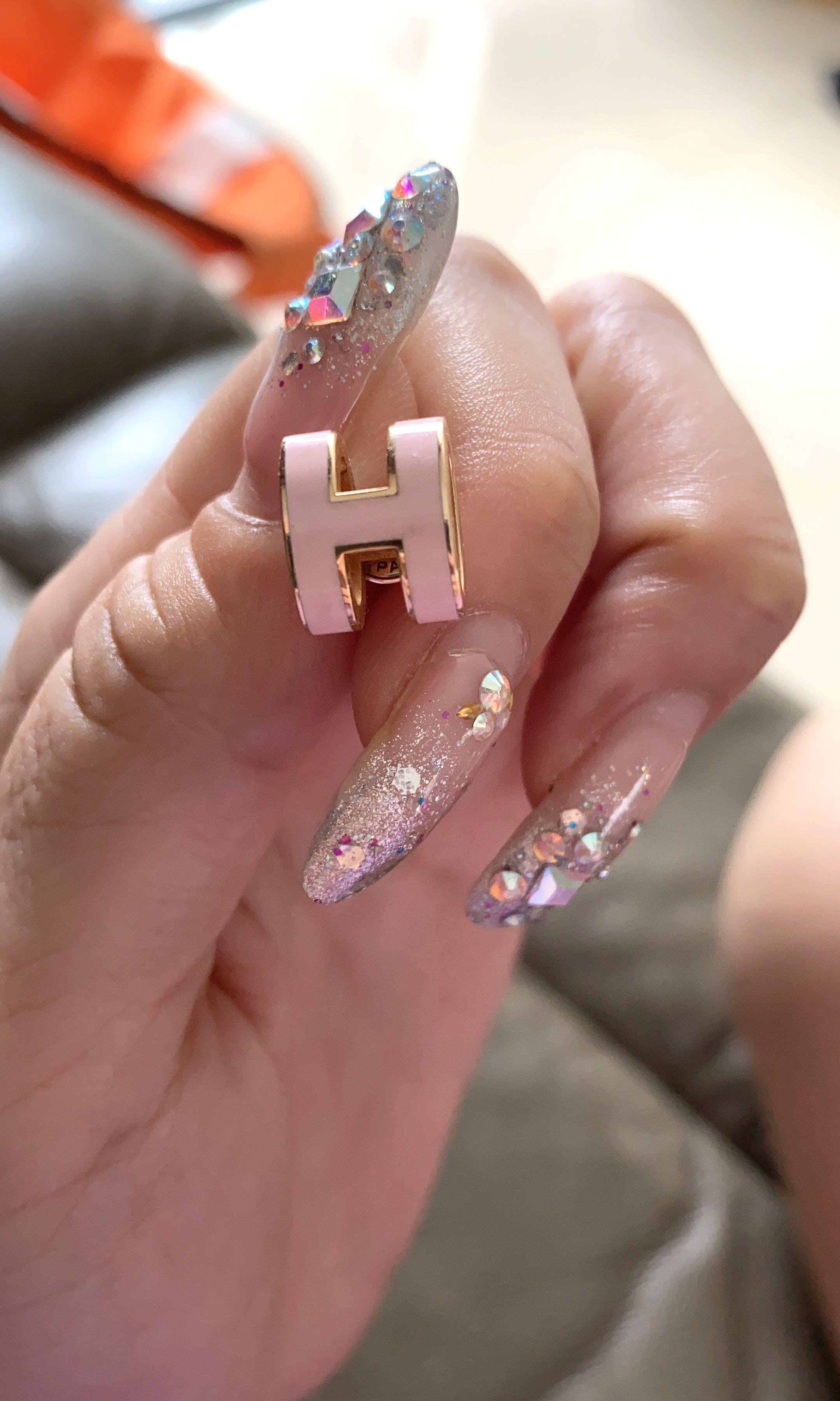 LOOKING 1 Side Herm s POP H Earring Pink Rose Women s Fashion