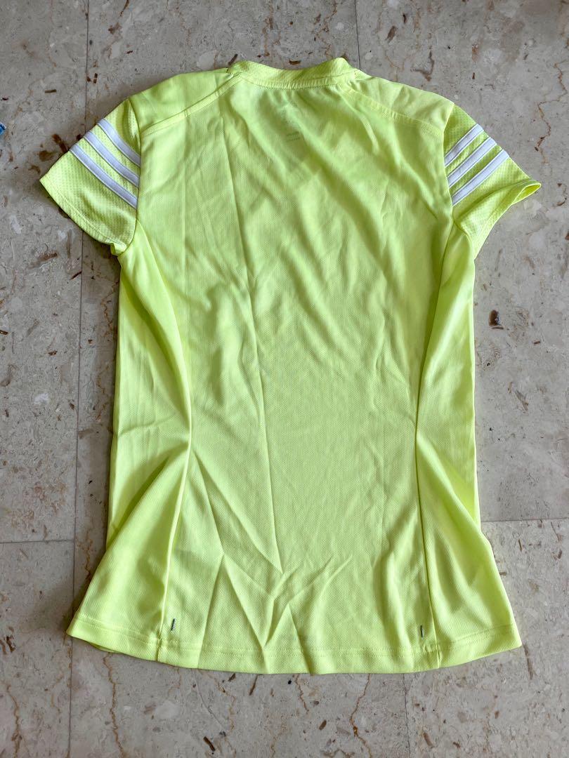 Neon Yellow Adidas Running Shirt, Women's Fashion, Tops, Other Tops on