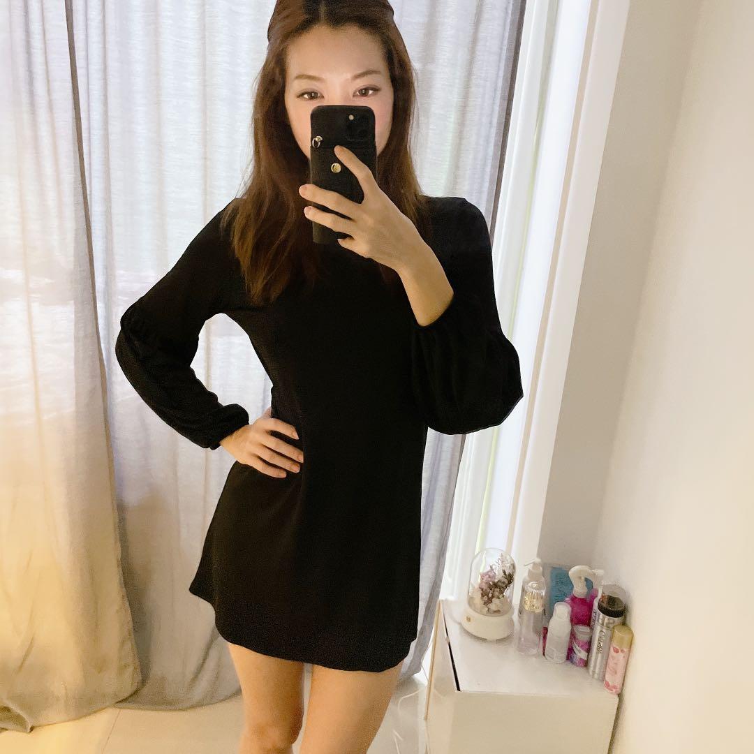 New Look Black dress with puffy sleeves