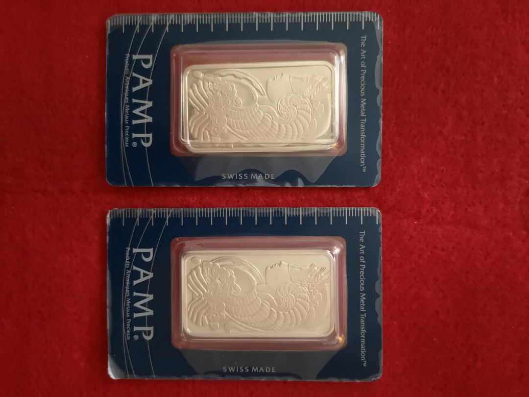 PAMP Goddess of Fortuna Silver Bar 1 Oz with running Certificate Number